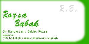 rozsa babak business card